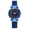 thumbnail image 1 of Reloj de cuarzo para mujer, correa de malla de acero inoxidable, reloj de pulsera con número de cielo estrellado, reloj decorativo para niñas Jumpingount  EL0260-03B, 1 of 2