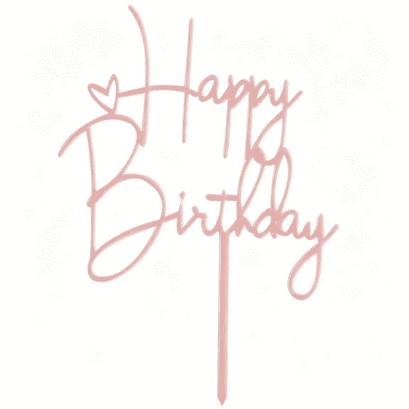 ACDANC Happy Birthday Cake Topper Cake Decoration (Pink)