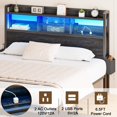thumbnail image 5 of Dyzmo Queen Size LED Light Bed Frame with Storage Shelf and USB Ports, Queen Bed with Drawers and RGB LED Lights, 5 of 8