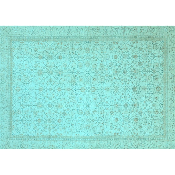 Ahgly Company Indoor Rectangle Oriental Light Blue Traditional Area Rugs, 3' x 5'