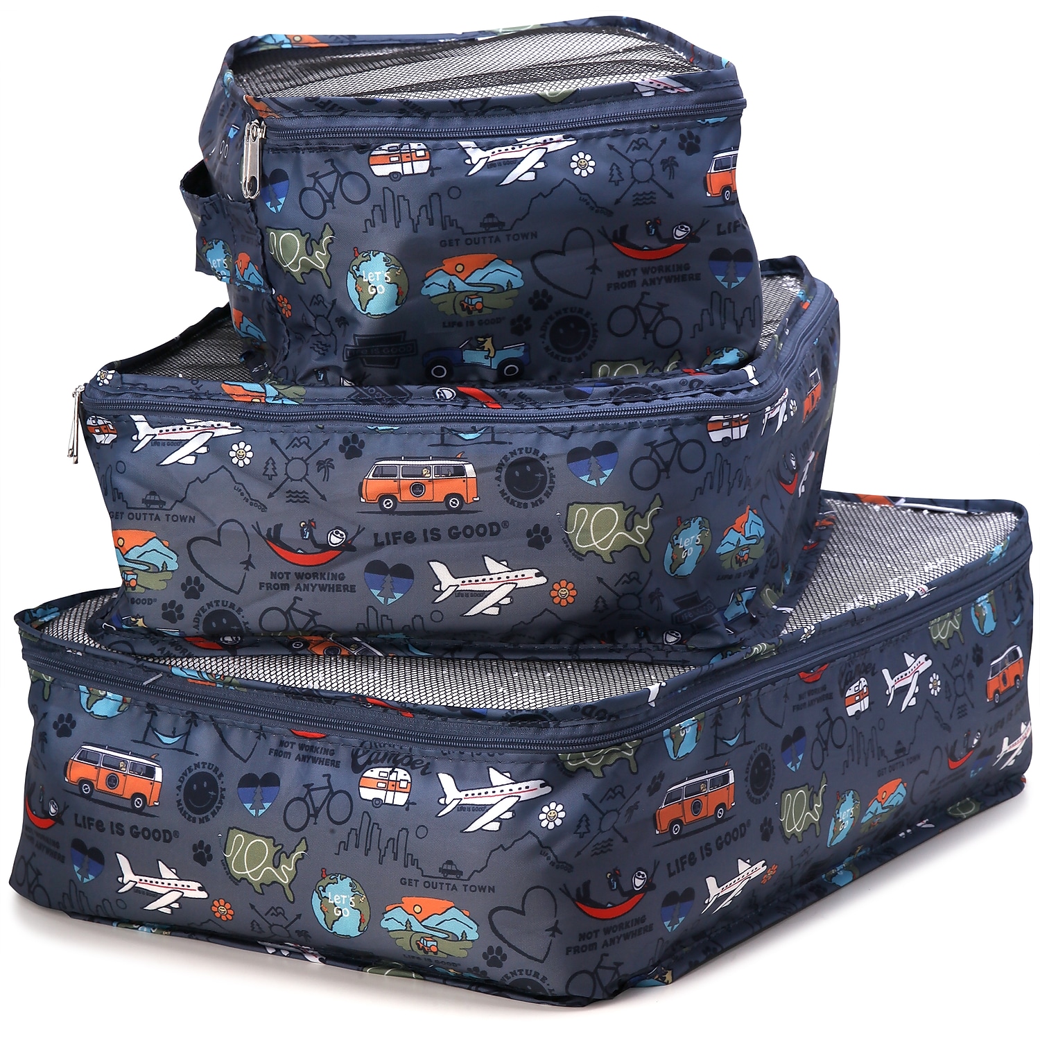 Life is Good 6-Piece Polyester Packing Cube Set Multicolored (LNPC0001)