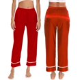thumbnail image 2 of ZJXFGS Women's Lounge Pants Women Pajama Pants Women’s Ultra-Soft Comfy Pajama Lounge Pants Sleepwear Capri Sleep Lounge Pants for Women Red XL, 2 of 6