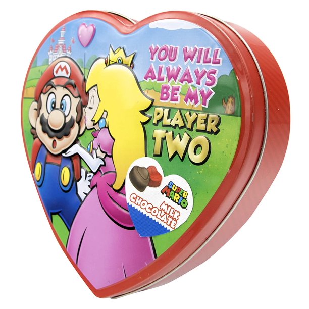 Frankford Candy Company Super Mario Gift Heart Tin/Milk Chocolate, 3.6
