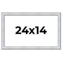 24x14 Frame Sterling Silver Solid Wood Picture Frame | 1.25 Inch Moulding Width | 0.75 Inch