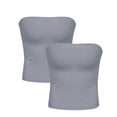 thumbnail image 5 of Besolor Womens Summer Tube Tops Strapless Backless Basic Going out Crop Tops Girls Sleeveless Bandeau Clothes 2 Pack, 5 of 6