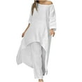 thumbnail image 2 of Aueoeo Two Piece Sets for Women, 2 Piece Outfits for Women Long Sleeve Linen Sets Athletic Baggy Pants Loose Fit Dressy Casual Tracksuit Sets, 2 of 7