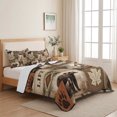 thumbnail image 7 of Quilts Twin XL Size, Moose Bear Soft Comforter Bedding Set for Bed, Forest Wildlife Pinecone Branch Rustic Country Lightweight Quilted Bedspread with Pillow Cover(2 Pieces) for All Season, 68x98 Inch, 7 of 7