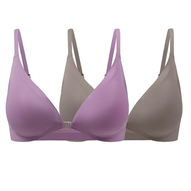 Women's Sexy Triangle Bralette Comfort Full Coverage Bra Front Close Deep V Seamless Wireless Adjustable Bras