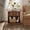 Brown, variant on PYY Modern Fluted Bedside Table with Drawer & Open Shelf – Curved Base, Space-Saving Wood Grain End Table for Bedroom, Home Office or Living Room – Light Oak