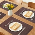 thumbnail image 2 of Placemats Set of 6 Leather Placemats for Kitchen Dining Table Decor Table Placemats Imitation Weaving Table Mat Brown 17.7*11.8inch, 2 of 6