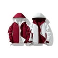 thumbnail image 6 of Christmas Clearance Ofreoo Men's Stitching Drawstring Hooded Slim Fashion Jacket Coat Outwear, 6 of 9