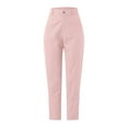 thumbnail image 4 of ZHUASHUM Casual Pants For Womens Summer Straight Leg Solid Color Joggers High Waist Lightweight Pants Plus Size Sweatpants Retro Daily Wear 2Xl Pink, 4 of 6