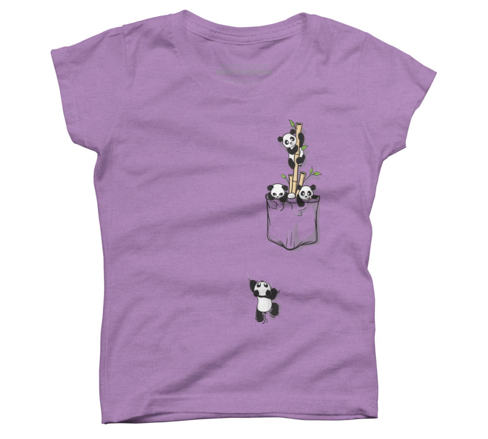 Pocket Pandas Girls Purple Berry Graphic Tee - Design By Humans XS ...