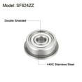 thumbnail image 2 of SF624ZZ 4x13x5mm Stainless Steel Flanged Ball Bearings Double Shielded 4 Pack, 2 of 5