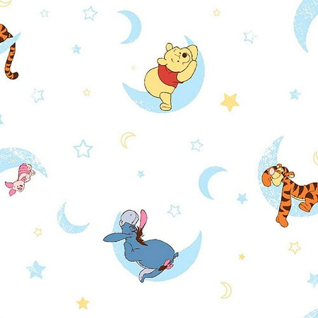 Disney Pooh Nursery Flannel Sleepy Stars Fabric