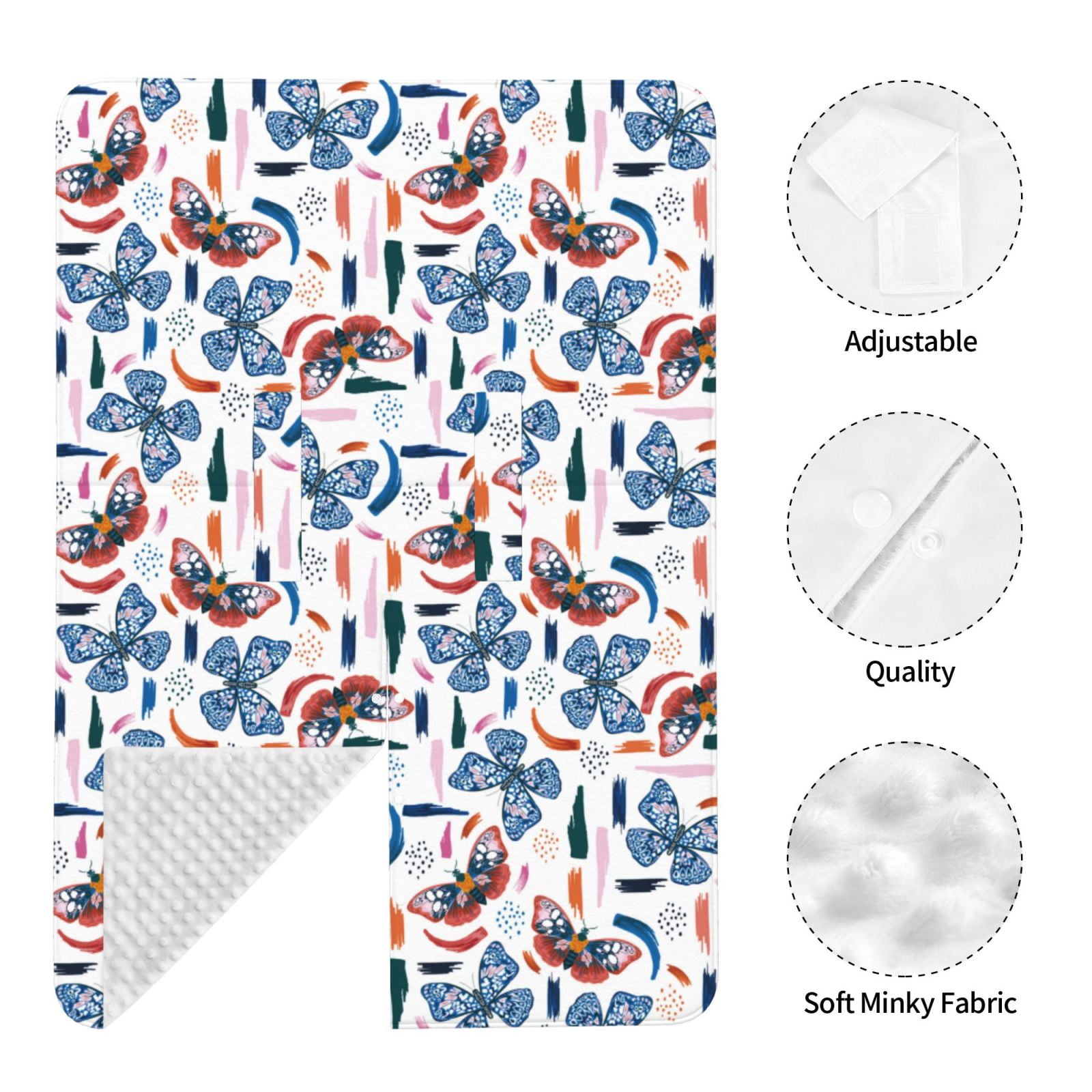Naloa Retro Butterfly Baby Car Seat Cover, Breathable Baby Carrier Cover, Multiuse Baby Carrier Cover & Nursing Breastfeeding Cover