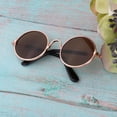 thumbnail image 4 of 1/6 Scale Doll Round Golden Eyeglasses Sunglasses For Dolls Charms Fashion Accessory Brown, 4 of 8