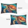 thumbnail image 4 of Naloa Sea Turtle in Coral Pillowcase, Throw Pillowcase, Wrinkle-Free, Stain-Resistant with Hidden Zipper for Bedroom Sofa - 16"x24", 4 of 9