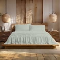 thumbnail image 3 of Color Sense 4-Piece 1200 Thread Count Cotton Blend Sateen Bed Sheet Set, Wrinkle-Resistant, Super Soft, Extra Deep Pocket, Hotel Luxury Bedding, Queen, Light Green, 3 of 12
