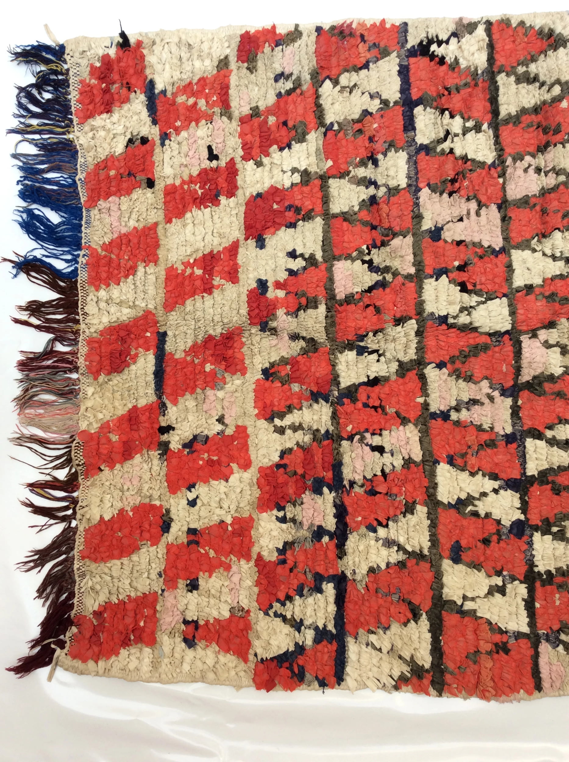 Handmade Moroccan Berber Boucherouite Kilim Beni Area Rag Rug 6'1 x 3'7 