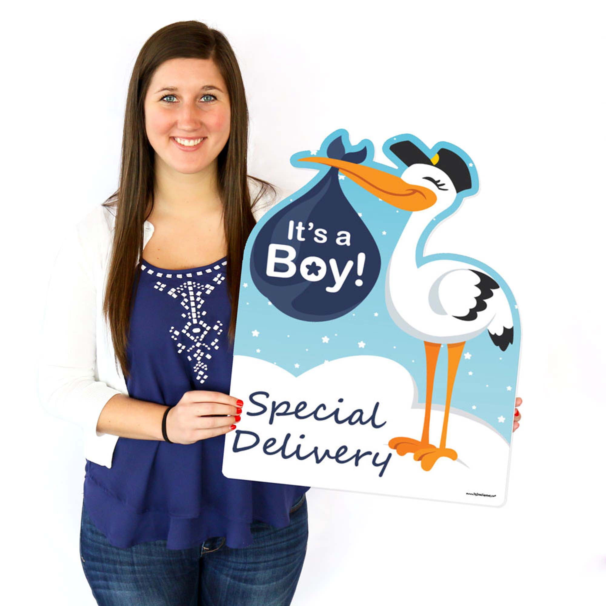 Big Dot of Happiness Boy Special Delivery - Baby Shower Decorations - Blue It's A Boy Stork Baby Announcement & Welcome Yard Sign