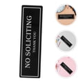 thumbnail image 1 of IFANLANDOR 2Pack No Soliciting Door Warning Sign for Homeowners Acrylic Black Rectangular Plaque, 1 of 7