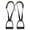 black, variant on 2-pack cowhide stirrup straps + yellow safety stirrups, genuine leather stirrup straps, western harness saddle accessories, suitable for English jumping and dressage style equestrian riding, 3.9ft