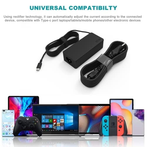 Adaptador de corriente USB-C Cargador 65W Ajuste para Lenovo Thinkpad