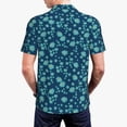 thumbnail image 3 of Balery Daisies Flowers Printed Men’s Short Sleeve Polo Shirt, Midweight Men's Shirt,Golf Polo shirts -3X-Large, 3 of 8