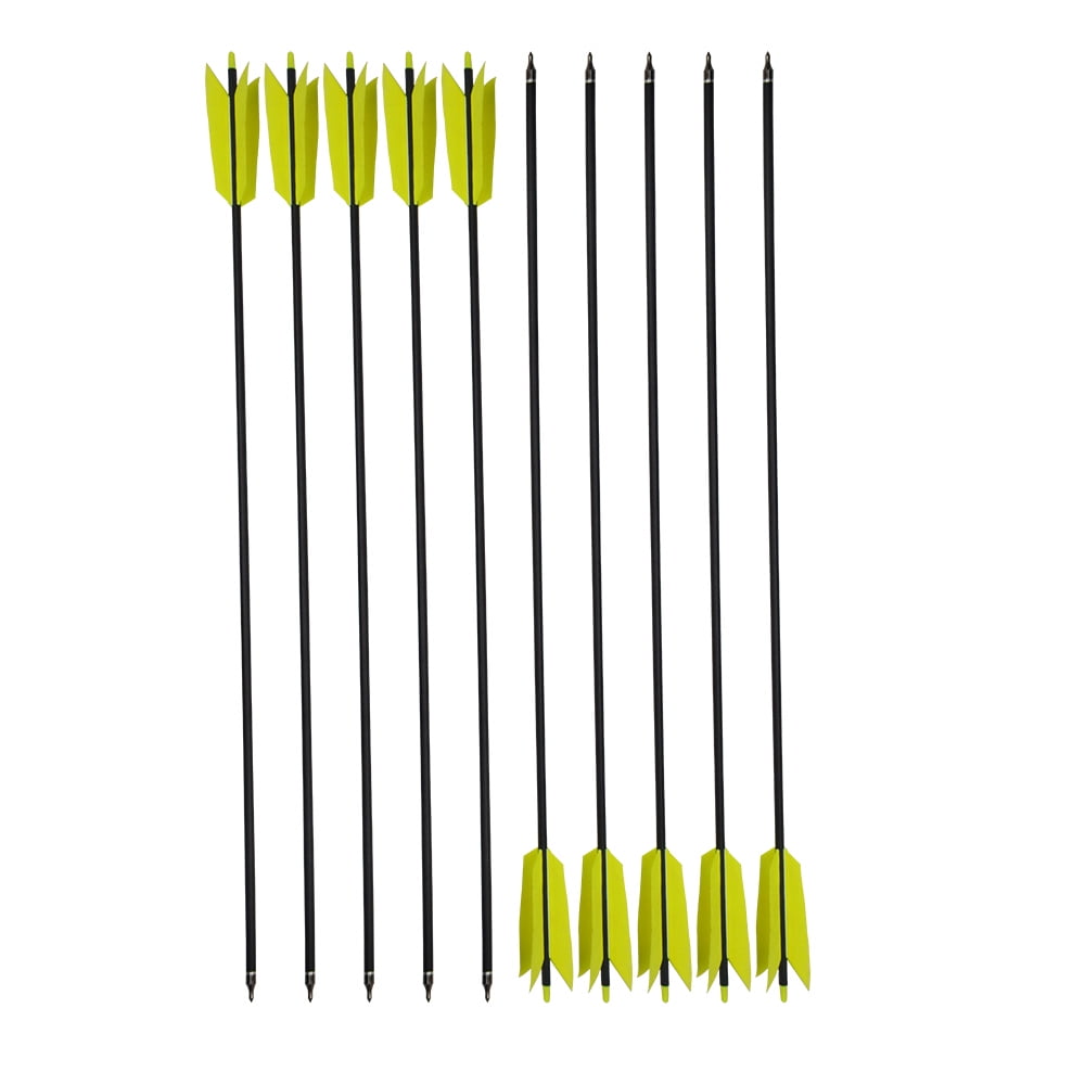 AMEYXGS (24pcs Yellow) Archery 31" Carbon Arrow Feather for Recurve Bow Practice Hunting Target