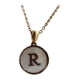 thumbnail image 1 of Cadena con la letra R Maria Almudena collar chapado en oro y madre perla inicial redondo, 1 of 2