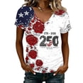 thumbnail image 2 of Iaqnaocc 4th Of July Summer Tops for Women Patriotic Short Sleeve 250th Anniversary Usa Shirt Usa Flag 250th Anniversary Flag Tee Shirts Independence Day Festival T Shirts for Women Multicolor S, 2 of 4