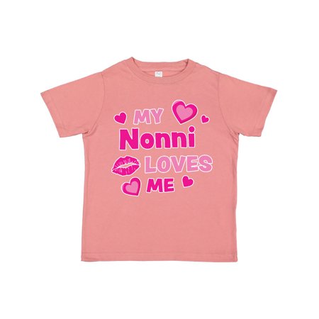 

Inktastic Valentine s Day My Nonni Loves Me Hearts and Lips Gift Toddler Boy or Toddler Girl T-Shirt