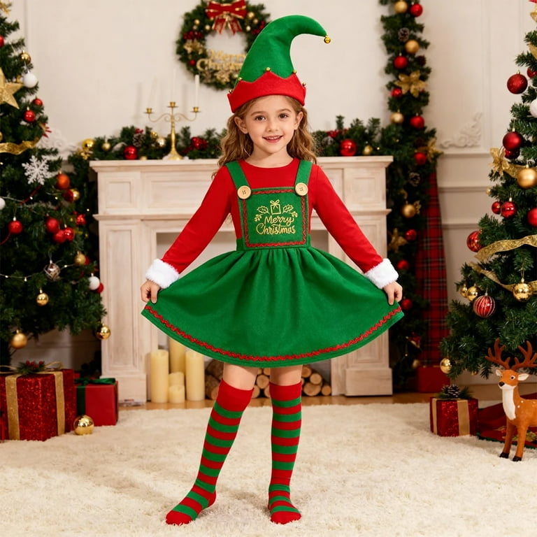 Alaiyaky Christmas Elf Costume Unisex Carnival Cosplay Outfit Accessory  Unisex Fancy Dress Halloween Party - Walmart.com