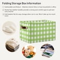 thumbnail image 5 of 2 Pack Fabric Storage Basket Green Checked Closet Storage Bins with Handles Foldable Baskets for Shelves Toy Organizer Home Office Decor Gifts, 5 of 7