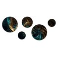 thumbnail image 2 of Designart "Fractal Enigmas Blue and Gold I" Abstract Fractal Metal Wall Art Set of 5 Piece, 2 of 5