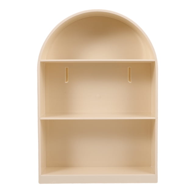BESTYASH Beige Wall Shelf for Figurine Display with Sturdy Construction and Practical Space Saving Use