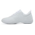 thumbnail image 5 of AUDeals Youth Cheer Shoes, White High Top Dance Sneakers with Secure Lace Up Comfort for Training and Competition (White, 6.5), 5 of 7
