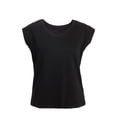 thumbnail image 4 of Spencer Womens Cap Sleeve Blouses T-Shirt V Neck Casual Loose Fit Basic Shirts Tank Tops Summer Tee (M,Black), 4 of 10