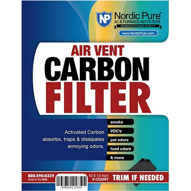 Nordic Pure AVFCarbon61 10 x 12 in. Air Vent Carbon Filters Register