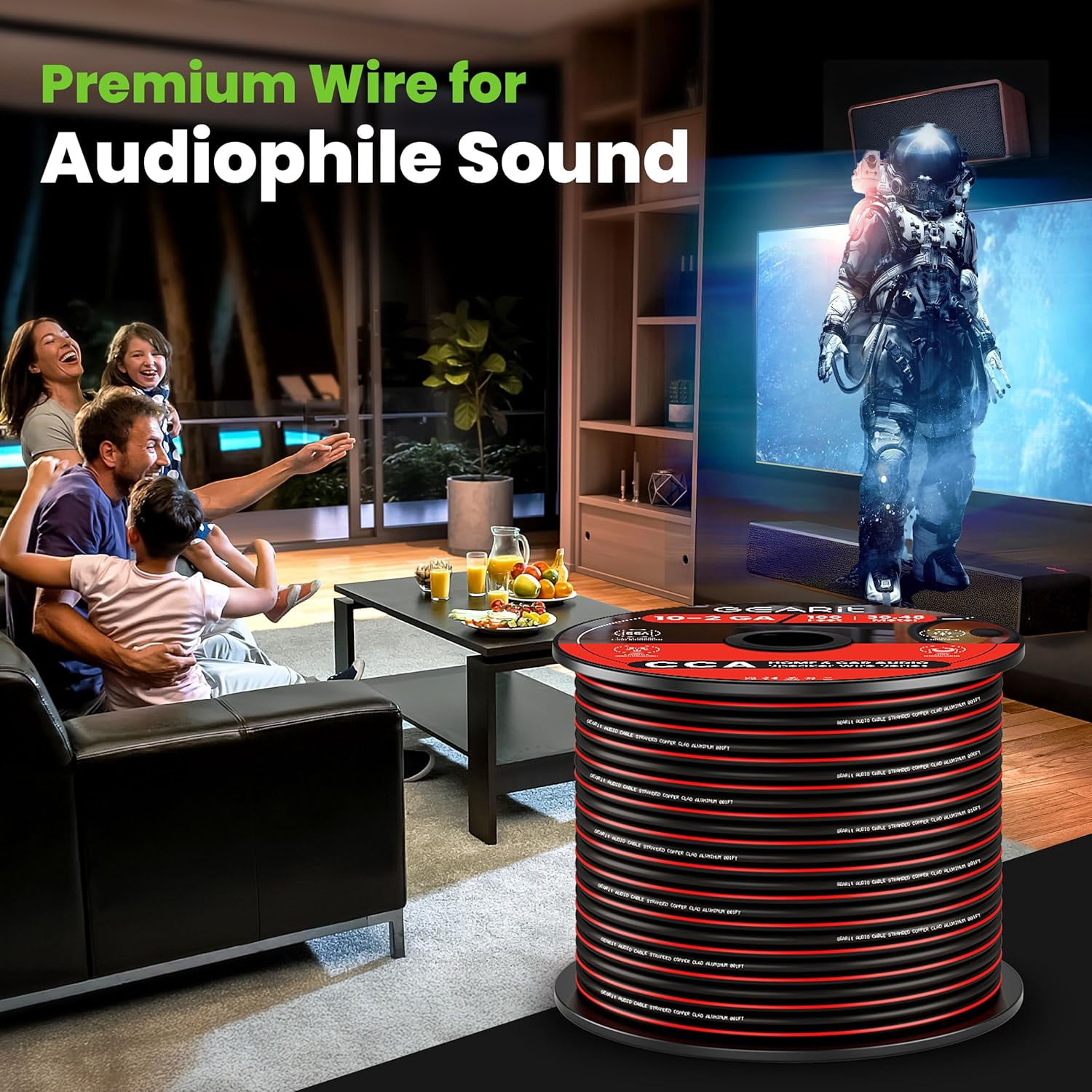 14AWG Speaker Wire, GearIT Pro Series 14 AWG Gauge Speaker Wire Cable (500 Feet / 152.4 Meters) Great Use for Home Theater Speakers and Car Speakers Black