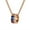 Rose Gold, variant on Unisex's Stainless Steel Rainbow Flag Pride Gays Lesbian inlay Zircon Round Pendant Necklace Blue