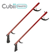 Cubii Health Lightweight 26 Easy-to-Use Reacher Grabber Tool, Aluminum, Red, (2 Pack)