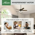 thumbnail image 5 of Hunter - Builder Indoor Ceiling Fan With Light, 52-inch, New Bronze, Traditional-style, 3-speed WhisperWind Motor, 53238, for Living Rooms, Bedrooms, 5 of 14
