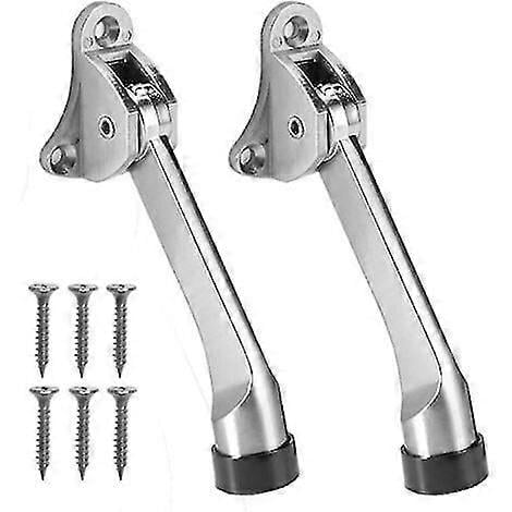 2 topes de puerta de aleación de zinc con parachoques de goma suave y tornillos para puerta de garaje, hogar y oficina.