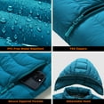 thumbnail image 4 of Venustas Unisex Heated Jacket with Battery, Separate Front & Back Heating Controls, Electric Puffer Coat for Women & Men (Green, XL), 4 of 10