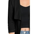 thumbnail image 5 of Doublju Womens 34 Shirring Sleeve Open Front Wide Draped Casual Blazer Jacket With Plus Size, 5 of 5