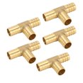thumbnail image 2 of Adaptador de 3 vías de latón de 5/8 pulg., accesorio en T universal de latón para manguera de aire, agua y combustible de gas y aceite de turbo., 2 of 14
