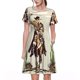 thumbnail image 1 of Easygdp Vintage Cowboy Riding Horse para Vestido Transpirable de Mujer, Vestido Suelto de Manga Corta con Pliegues y Bolsillos para el Verano, 1 of 6