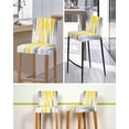 thumbnail image 5 of Yellow Gray White Bar Stool Covers Set of 4, Farmhouse Gradient Abstract Art Stretch Washable Bar Chair Covers with Backs, Removable Pub Counter Height Chair Cover for Kitchen Dining Room Cafe, 5 of 7